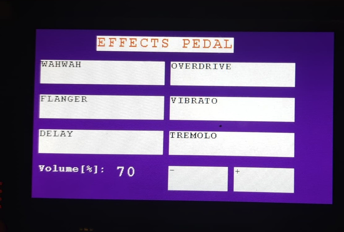 Main Effects Menu